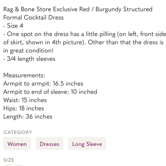 Rag and Bone Raj Dress Merlot Oxblood Formal Cocktail Sheath Dress Size 4 - Picture 9 of 9